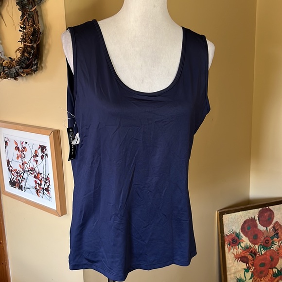 JONDEN Size XL Reversible V-Neck & Scoopneck Classic Tank Navy STRETCHY $49 NEW - Picture 2 of 11